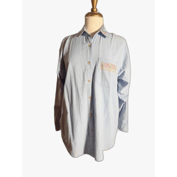 CC Blues Tops - CC Blues Blouse Size L 90's Vintage Cottage Core Embroidered Coquette Top